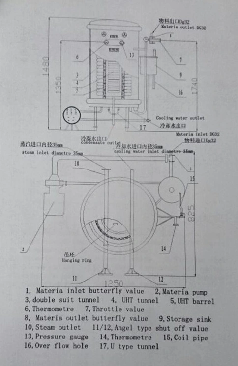 1000lph Milk Sterilizer Juice Uht Sterilizer Millk Pasteurizer